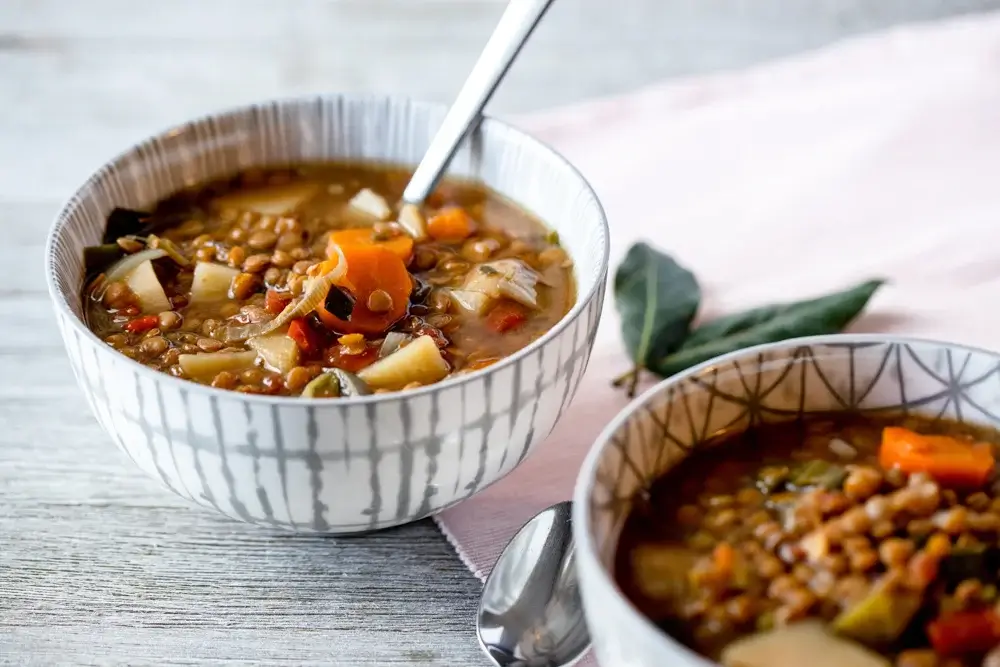 Vegetable and lentil soup